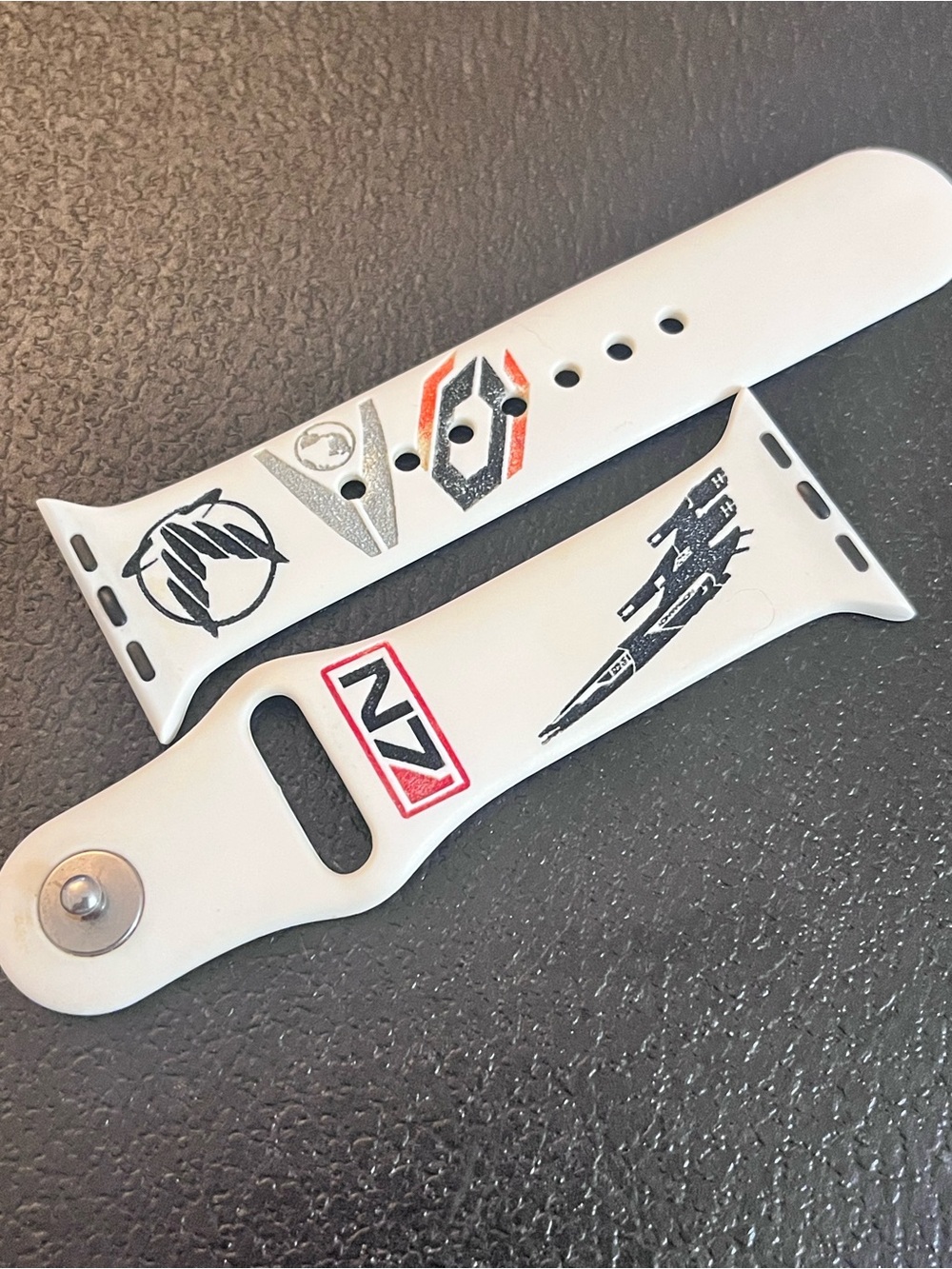 Mass Effect N7 S/M Apple Watch Band White Normandy Custom Engraved